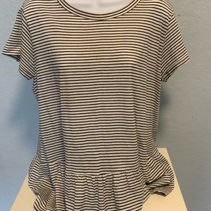 Women’s M babydoll black/white stripe top